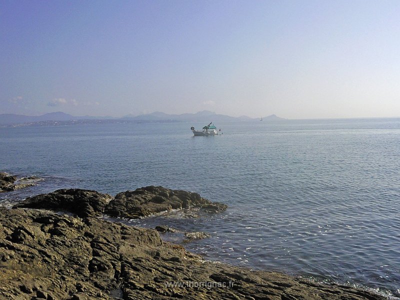 Pointe de la lauvette 6 avril 2012  4.jpg - Pose de filet de pêche à Saint Aygulf (83).
